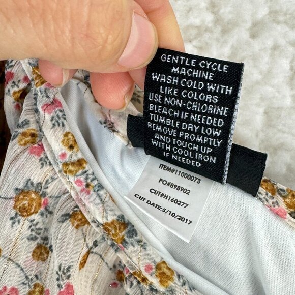 Torrid Floral Print Ruffled On-Shouler Top Womens Cream Chiffon Plus Size 2X - Picture 7 of 10